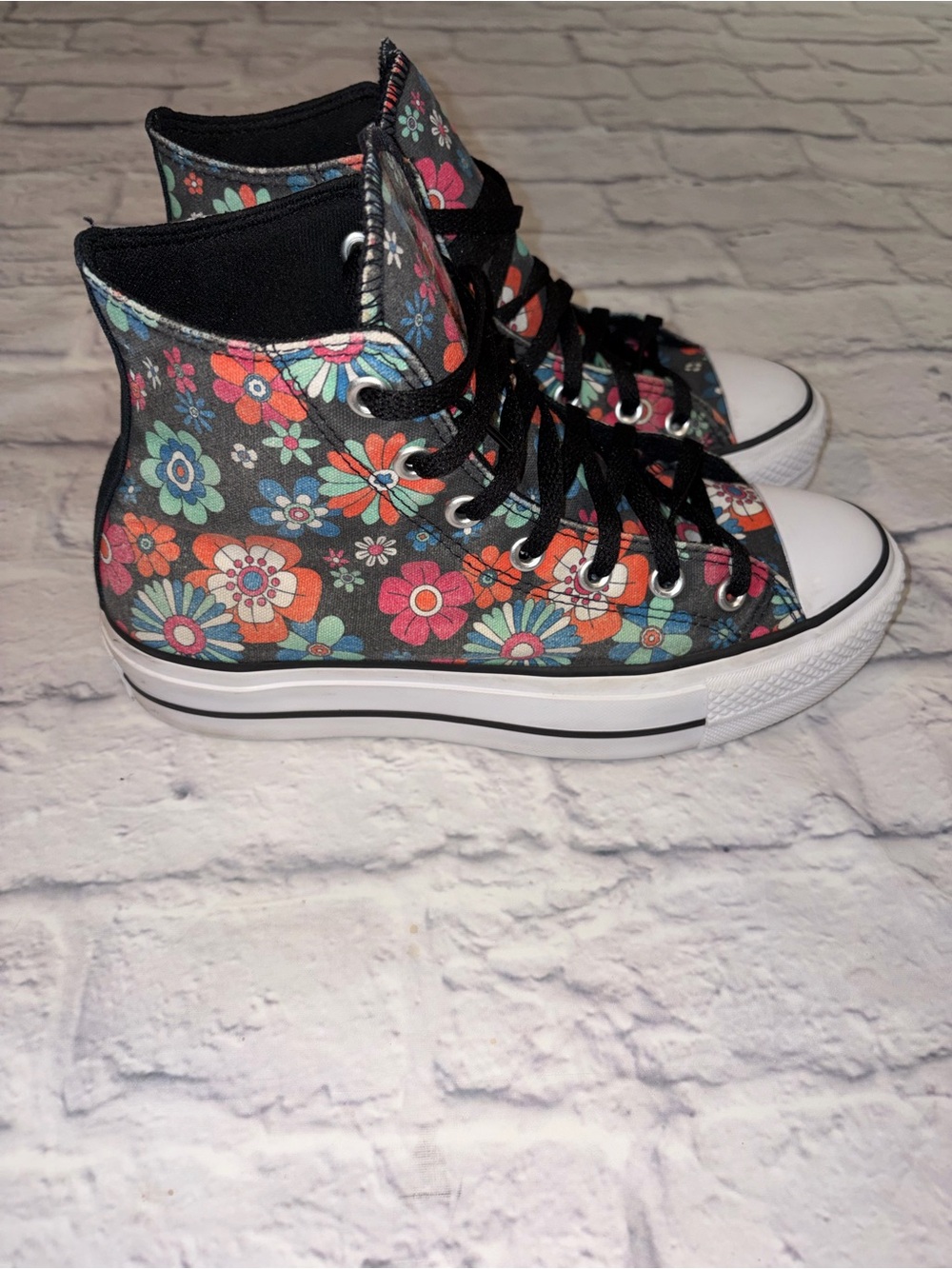 Converse Chuck Taylor All Star High Top Shoes Women Floral Canvas Size 8